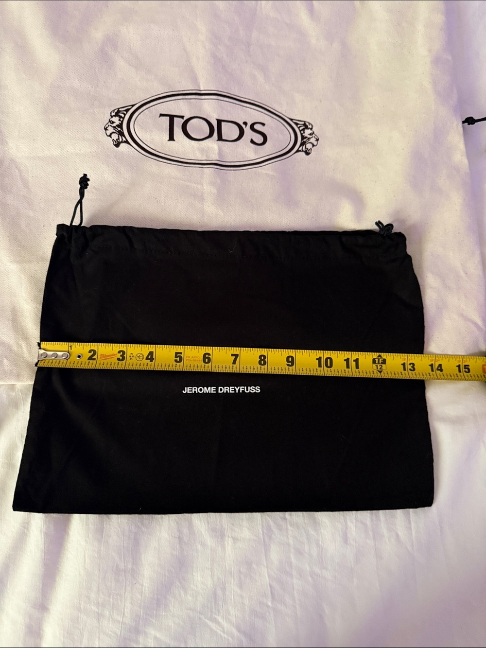 Tod's Cream & Black Drawstring Dust Bags Set - Picture 7 of 10